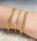 1pc Real 1/20 14K Gold Filled 2.3mm Dapped Cable Chain Bracelet, 6.5 Inch with 1 Inch Extender, JB-25