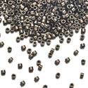 7.5g Miyuki Delica 11/0 Seed Beads, Opaque Metallic Dark Bronze DB22