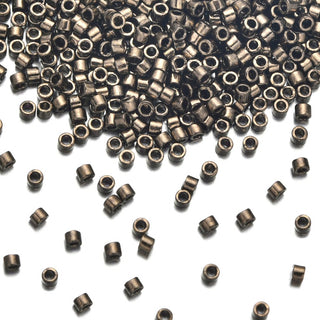 30g Miyuki Delica 11/0 Seed Beads, Opaque Metallic Dark Bronze DB22