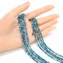 Natural Blue Apatite Gemstone Tiny Small Faceted Rondelle Beads, 3x2mm, Hole ID 0.65mm, 15 Inch/1 Strand, GK-A8