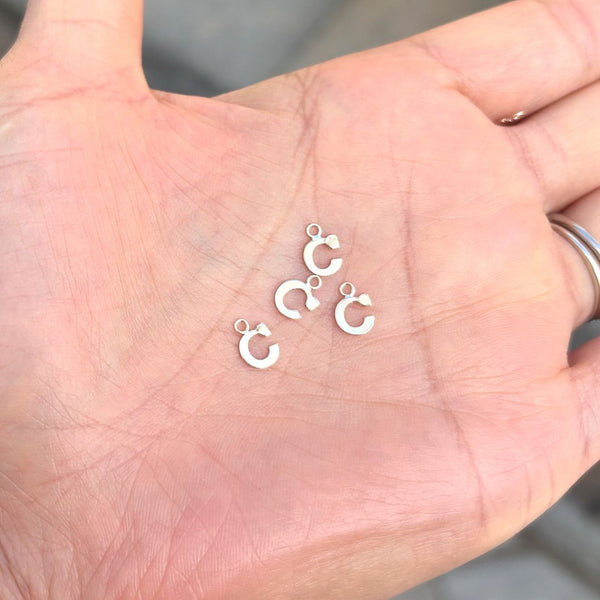 1pc Real 1/20 14K Gold Filled Letter C, Small Alphabet Charm Drop, 5.6x5.8mm, JK12-A3