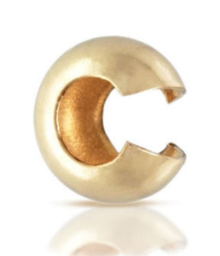 20pcs 925 Sterling Silver Crimp Bead Knot Cover, End Caps, Real 18K Yellow Gold Plated, Size Selections: 3mm/4mm/5mm/6mm 