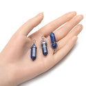 4pcs Natural Blue Lapis Lazuli Gemstone Pendants, 42mm Loose Bullet Point Stone Drops, G2P-C2