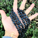 Natural Black Tourmaline Gemstone Oval Tumbled Pebble Beads, Irregular, 5mm to 9mm, Hole ID 1mm, 15 Inch/1 Strand, GZ12-46