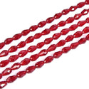 120pcs Creative Club Faceted Teardrop Crystal Glass Beads, Center Drilled, Siam Red, 12x8mm, Hole ID 1mm, CCT-1205