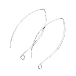 50pcs 316 Stainless Steel 45mm Flat Marquise V-Shape Earring Hooks – 0.7mm Wire