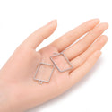 20pcs Open Back Rectangle Bezel Blanks, Pendant Base, Large Resin Mold, Silver, 33x20mm, CF288-9