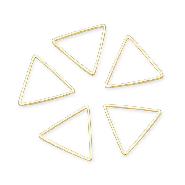 20pcs Tarnish Resistant Triangle Beading Hoops, Open Back Bezel Frame, 18K Yellow Gold Plated Brass, Size Selections: 12mm/17mm/20mm