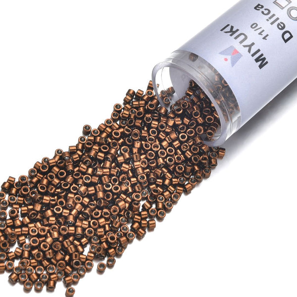 30g Miyuki Delica 11/0 Seed Beads Nickel-Plated Dyed Tarnished Copper DB461