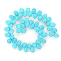 15 Inch Natural Turquoise Blue Howlite Gemstone Teardrop Briolette Drop Beads, Top Drilled, 14x10mm, Hole ID 1mm, GR-T1