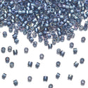 7.5g Miyuki Delica 11/0 Seed Beads, Tidal-Lined Luster Crystal Clear DB2387