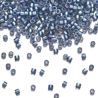 30g Miyuki Delica 11/0 Seed Beads, Tidal-Lined Luster Crystal Clear DB2387