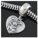 1pc Cute Real Solid Sterling Silver Rabbit Charm Easter Bunny Bead, Compatible with Pandora All Other Charm Bracelets, EC502
