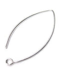 10pcs 925 Sterling Silver Marquise Earring Hooks, V Shape Ear Wire, 40mm, Wire Gauge Selections: 0.6mm/0.7mm/0.8mm/0.9mm