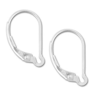 10pcs 925 Sterling Silver Interchangeable Leverback Earring Hooks, 17mm, SS7-1