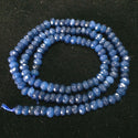 Natural Dark Sapphire Blue Quartz Gemstone Faceted Rondelle Beads, 4x2mm/Small, Hole ID 0.9mm, 14 Inch/1 Strand, GH1R-7