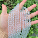 140pcs Creative Club Faceted Round Crystal Glass Beads, Crystal Clear, 8mm, Hole ID 1mm, CC2R801