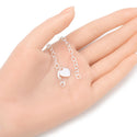 1pc 925 Sterling Silver 4mm Cable Chain Bracelet with "One in a Million" engraved Heart Charm Drop, Length Selections: 7 inch/7.5 inch/8 inch