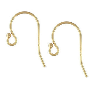 20pcs 925 Sterling Silver Ball End Fish Earring Hooks, Real 18K Yellow Gold Plated, 20mm, Wire Gauge Selections: 0.5mm/0.6mm/0.7mm/0.8mm/0.9mm