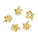 10pcs 12mm 2-Hole Flower Floral Links, Tarnish Resistant, 18K Yellow Gold Plated Brass, BFW-B12