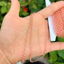 33 Feet Round Link Copper Chain Link, Bright Coppery, 4mm, CW10-K1