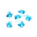 20pcs Creative Club Butterfly Crystal Glass Pendant Drop Beads, March Aquamarine Blue Birthstone, 10mm, Hole ID 1mm, CCM-10