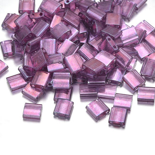 10g Miyuki Full Tila Square Seed Beads 5x5mm, Gold Luster Light Amethyst (TL-316)