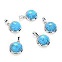2pcs Natural Blue Howlite Imitation Turquoise Round Gemstone Pendant Drops, 20mm, G2P-K8