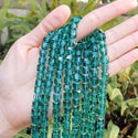 100pcs Creative Club Faceted Cube Crystal Glass Beads, Emerald Green, 8mm, Hole ID 1mm, CCC824