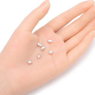 20pcs 925 Sterling Silver Oval Rice Spacer Beads, Size Selections: 5.5x3mm, 7x4mm, 8x6mm