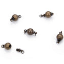 50pcs Ball Screw Clasp, Antique Bronze Plated Brass, Size Selections: 6mm/8mm