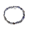 1 Strand Stretch Natural Iolite Dichroite Free Form Gemstone Bracelet, 5-8mm Small Beads, Length Selections: 7 inch/7.5 inch