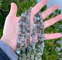 Natural Labradorite Gemstone Chip Beads, Free Form, 5mm-8mm, Hole ID 1mm, 1 Strand/31 Inch, GZ1-36