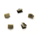 100pcs Ribbon Crimp Cord Ends, Pinch Clamp Cord Fastener, Tarnish Resistant Antique Bronze Plated, Size Selections: 8mm/10mm/13mm