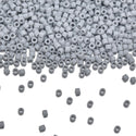 7.5g Miyuki Delica 11/0 Seed Beads, Opaque Matte Grey DB1589