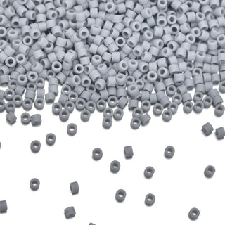 30g Miyuki Delica 11/0 Seed Beads, Opaque Matte Grey DB1589