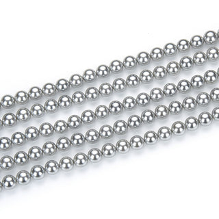 AAA Grade Natural Shell Pearl Round Beads, Freshwater Mother Of Pearl Nacre, Silver, 1 Strand/15 Inch, Size Selections: 4mm/6mm/8mm