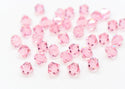 100pcs Preciosa Small Faceted Bicone Crystal Beads, Light Rose (Pink), 4mm, Hole ID 0.9mm, Pre-B455