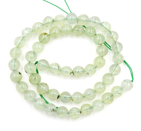Natural Green Prehnite Gemstone Round Beads, 15 Inch/1 Strand, Size Selections: 4mm/6mm/8mm/10mm
