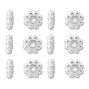 100pcs Tarnish Resistant Small Thin Daisy Flower Rondelle Beads, Sterling Silver Plated Brass, 4.5x0.8mm, Hole ID 1.2mm, BF110-1