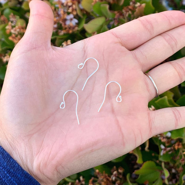 20pcs 925 Sterling Silver Ball End Fish Earring Hooks, 20mm, Wire Gauge/Diameter Selections: 0.6mm/0.7mm/0.8mm/0.9mm