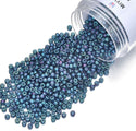 25g Miyuki Rocaille 8/0 Seed Bead Translucent Gold Luster Capri Blue RR-314