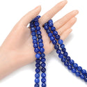 Natural Sapphire Blue Jade Gemstone Faceted Round Beads, 10mm, Hole ID 1mm, 14 Inch/1 Strand, GH-G8
