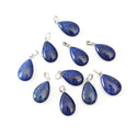 4pcs Natural Blue Lapis Lazuli Gemstone Pendants, 20x15mm Teardrop Stone Drops, G2P-T2
