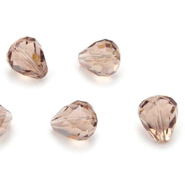 24pcs Adabele Austrian Faceted Teardrop Crystal Beads #5500, Silver Champagne, 12mm x 10mm, Hole ID 1.2mm, SST-1229
