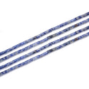 Natural Blue White Chinese Sodalite Gemstone Cylinder Tube Beads, 13x4mm, Hole ID 1mm, 14.5 Inch/1 Strand, GH-H8