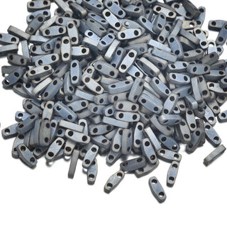 10g Miyuki Quarter Tila Seed Beads 5x1.2mm, Matte Metallic Silver Grey QTL-2002