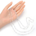 5 Feet 925 Sterling Silver Unfinished Flat Oval Cable Chain Links, 5.2mm, Large Thick, SSK-S1