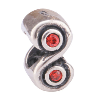 Real 925 Sterling Silver Charm, January Birthstone Bead, Cubic Zirconia CZ Siam Red Garnet...