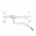 1 Set 925 Sterling Silver 3 Strands Clasp, Adjustable Chain, Tarnish Resistant Rhodium Plated, SS393